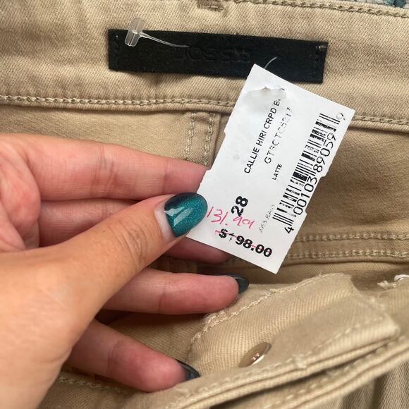 Joe's Jeans The Callie High Rise Cropped Bootcut Jeans Beige -‎ Size 28 - Picture 6 of 13